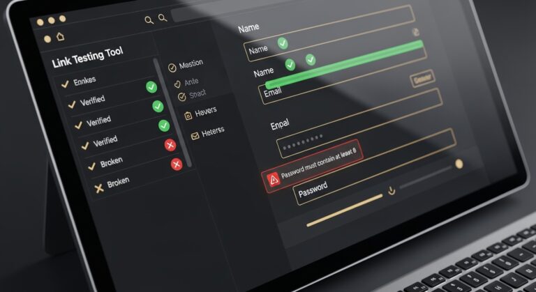 اختبار النماذج وروابط الصفحات